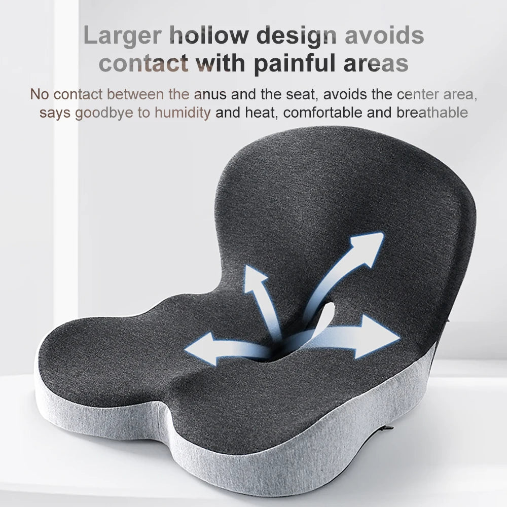 Seat Cushion Memory Foam Lumbar Support Pillow For Car And Office