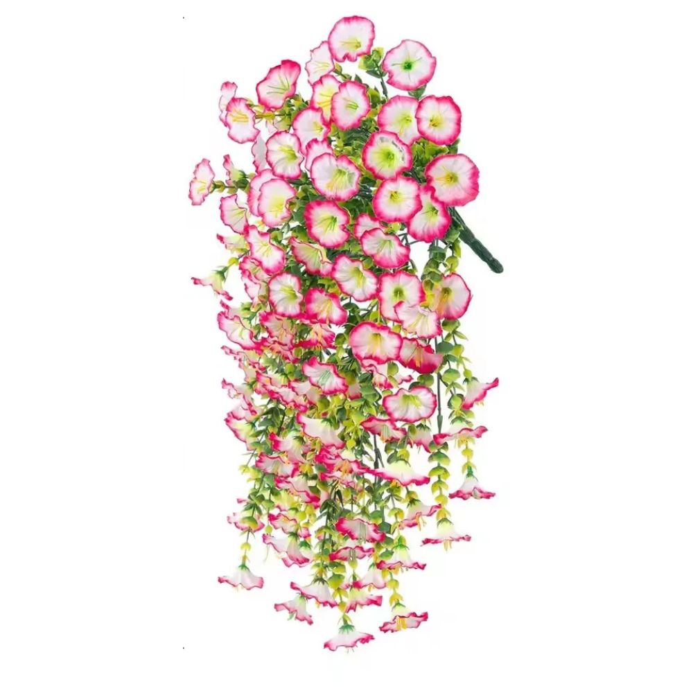 Artificial Morning Glory Flower Hanging Vine UV Resistant Outdoor Decor