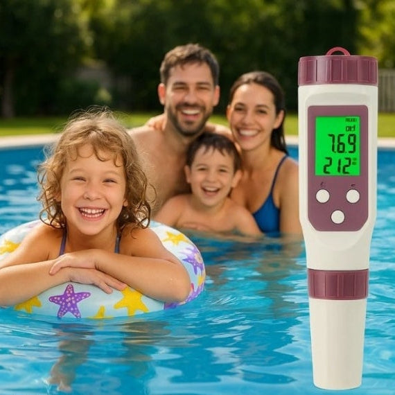 Digital Pool pH And Chlorine Tester For Easy Water Analysis