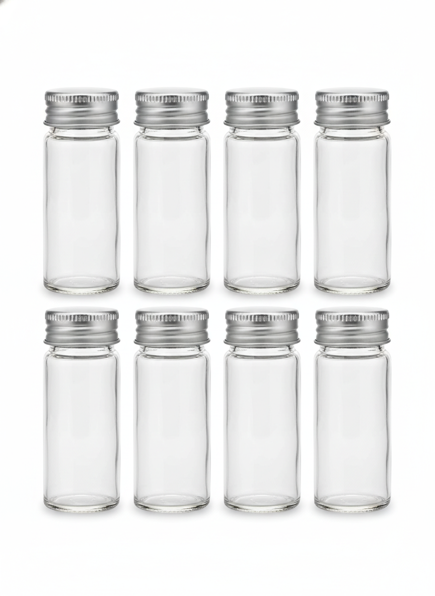 Clear Glass Spice Jar Set - Storage Items for kitchen
