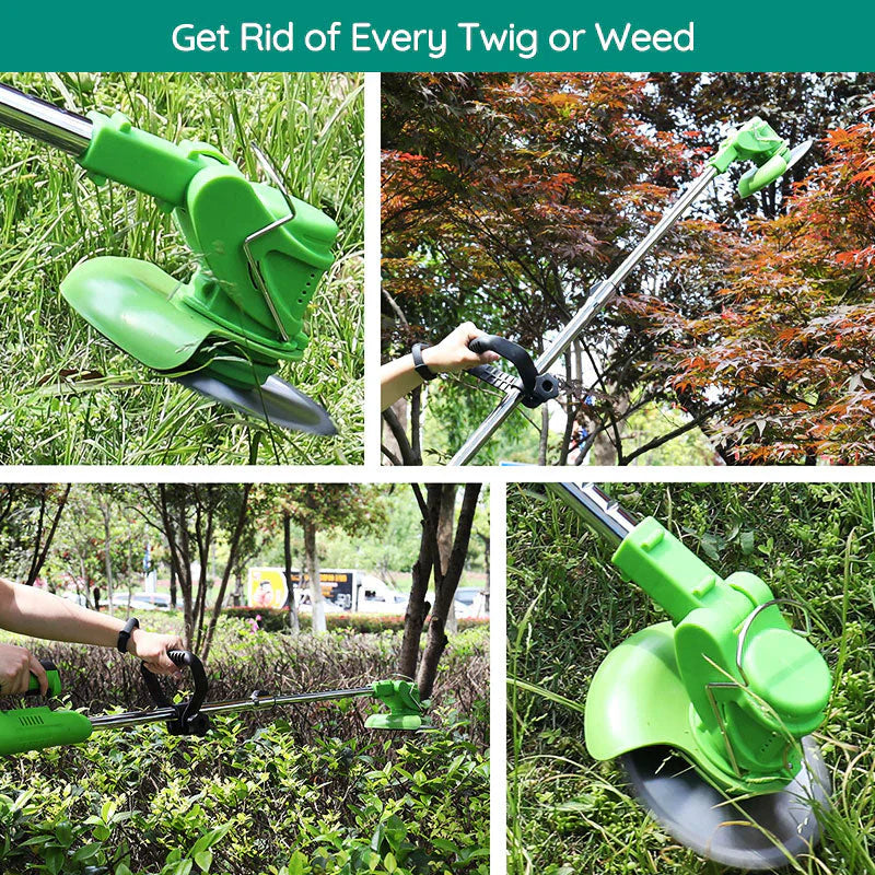 Cordless Grass Trimmer, Battery-Operated Powerful Electric, Rechargeable For Yard Use