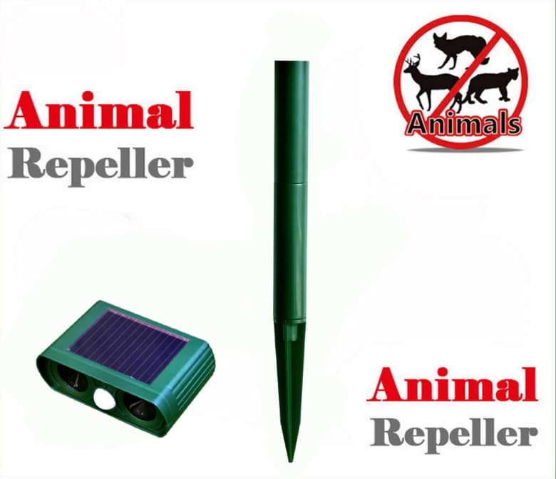 Animal Repellent Solar Powered Ultrasonic Outdoor Pest Deterrent Device