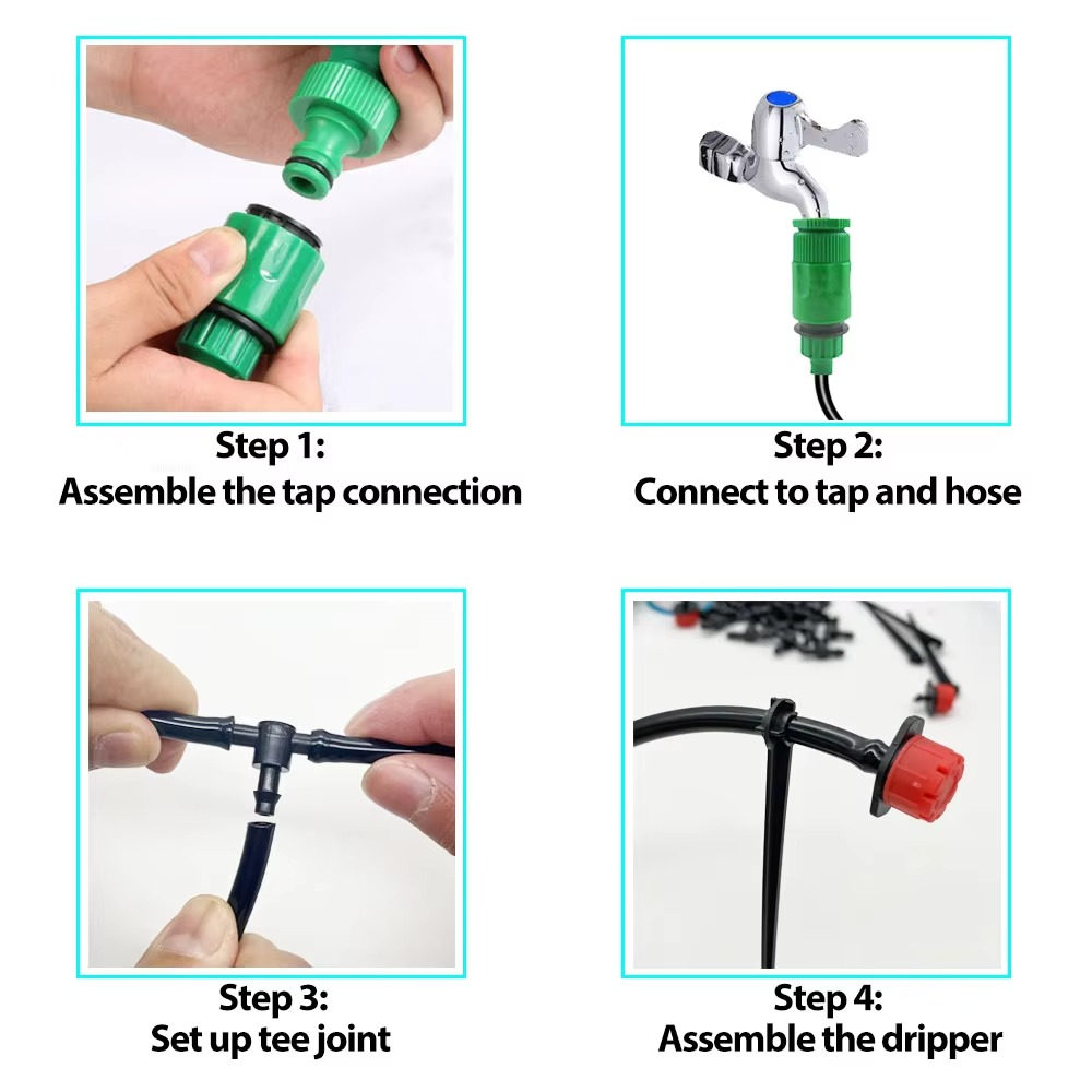 Drip Irrigation System With Automatic Timer For Garden Plants