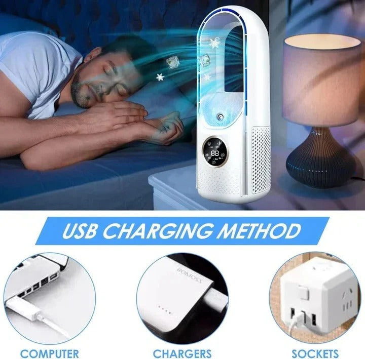 Portable Air Conditioner Blade-Free Silent Cooling For Small Rooms