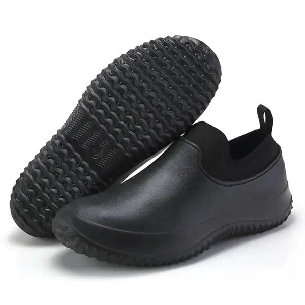 Work Shoes Slip-On Waterproof Slip-Resistant Cushioned Comfort For Men Women