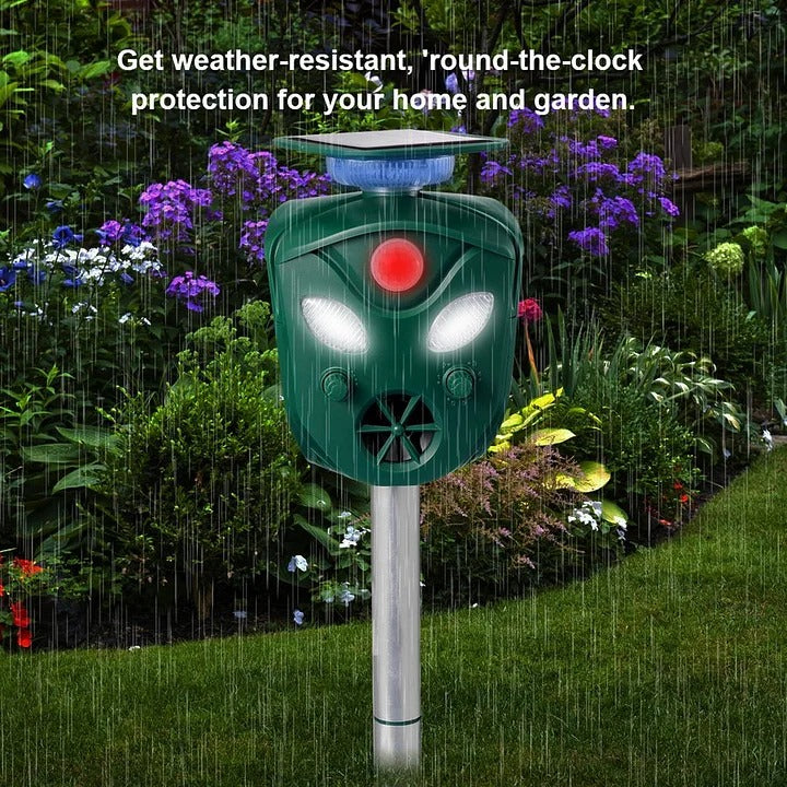 Animal Repeller Solar Ultrasonic 360° Outdoor Motion Sensor Pest Deterrent