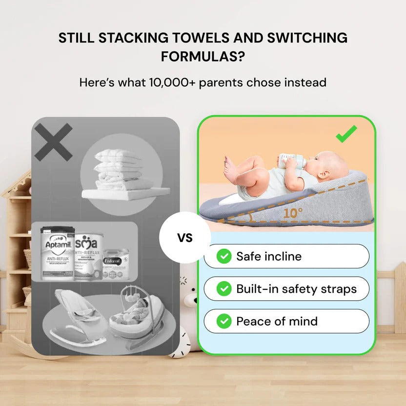 Infant Wedge Pillow Bed For Spit-Up And Comfort After Feeding