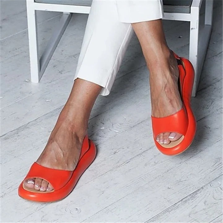 Slip-On Sandals With Open Toe And Elastic Band