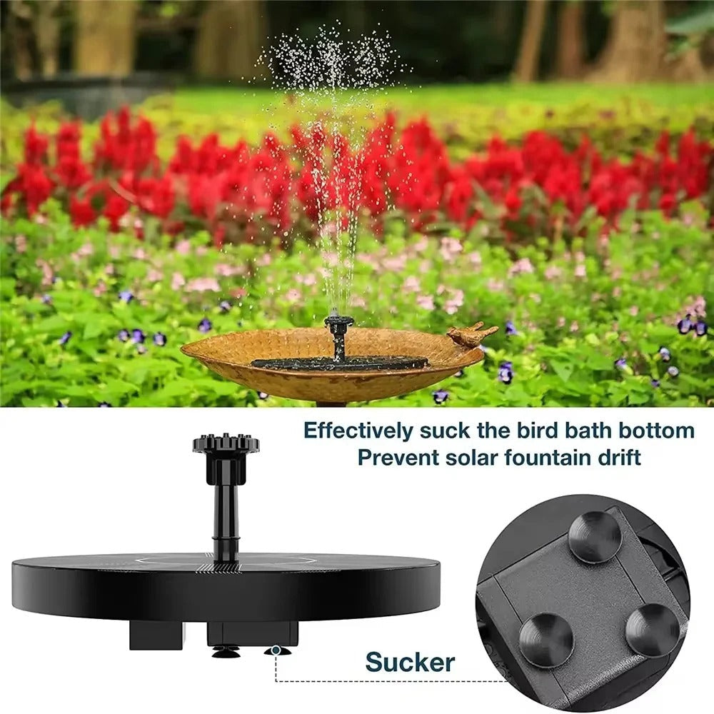Solar Fountain Pump For Bird Baths And Floating Garden Ponds