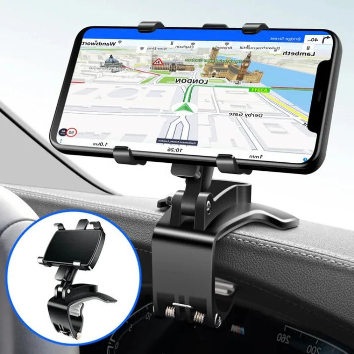 Car Phone Holder Adjustable 360° Rotating Mount With Secure Grip