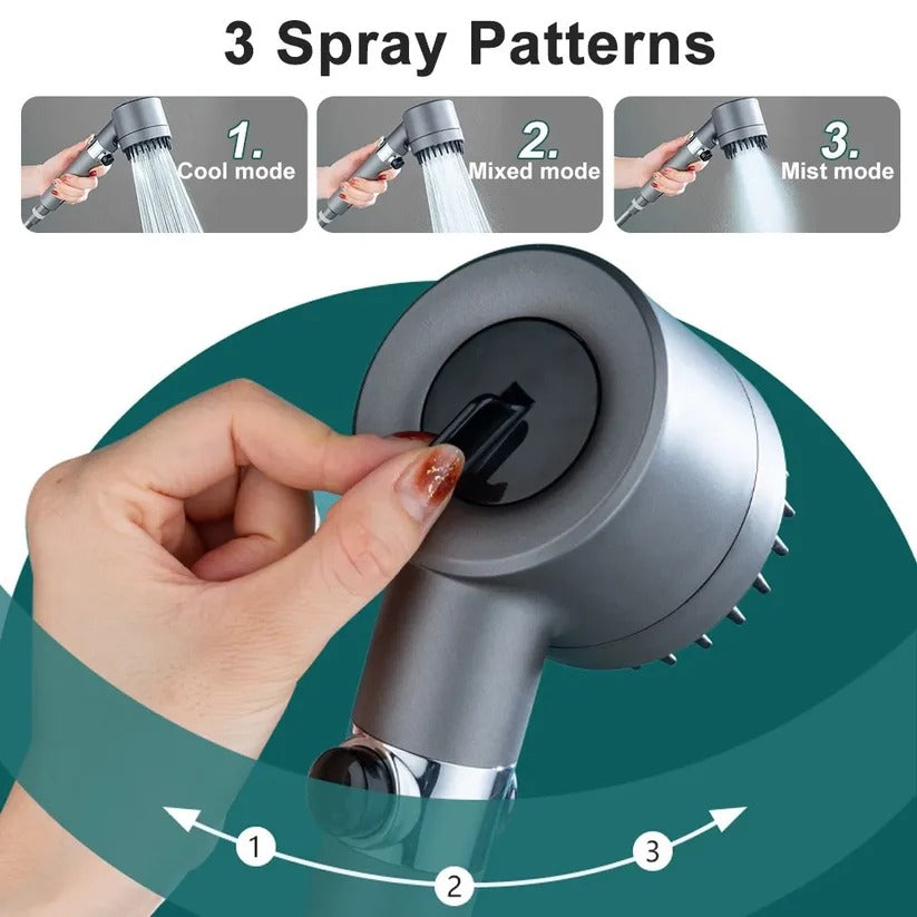 Showerhead High-Pressure Adjustable Spray With Water-Saving Settings Chrome Finish