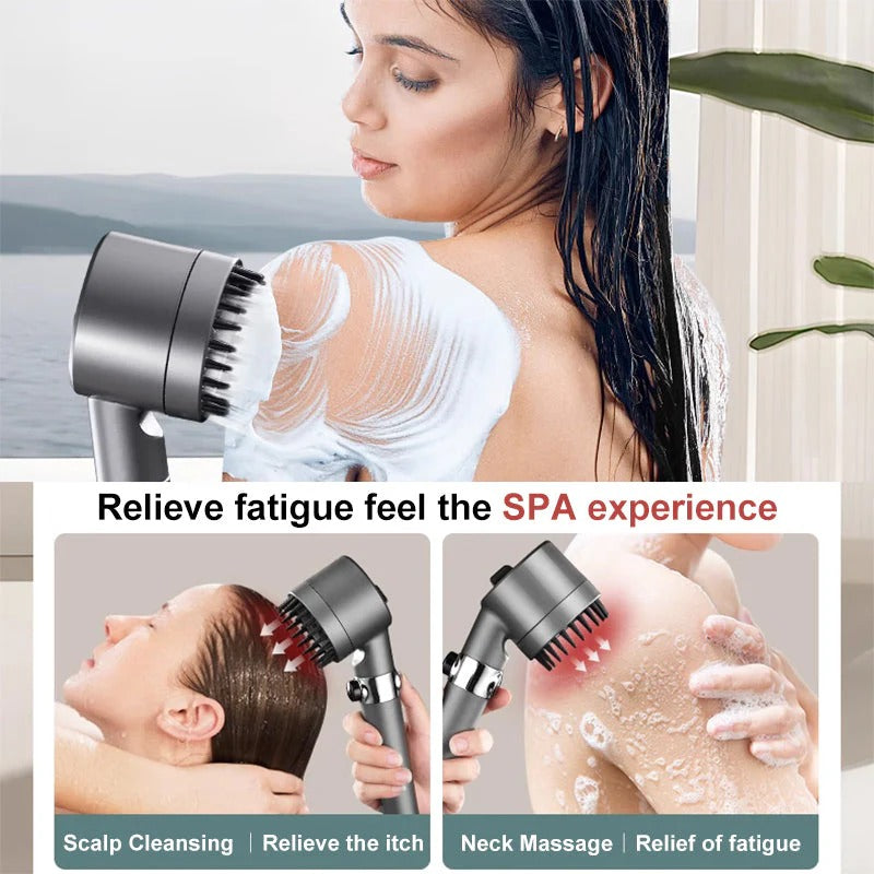 Showerhead High-Pressure Adjustable Spray With Water-Saving Settings Chrome Finish
