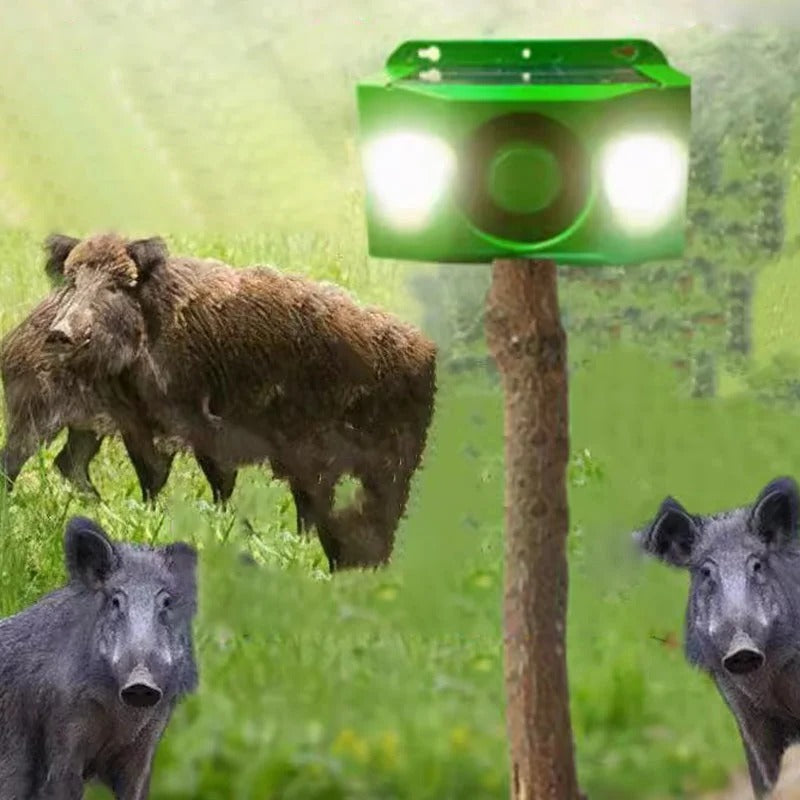 Solar Warning Lights With Beast-Repellent Sensors For Outdoor Protection