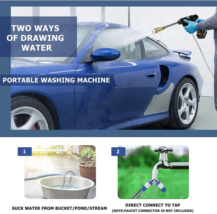 Cordless High Pressure Washer With Two Rechargeable Batteries Included