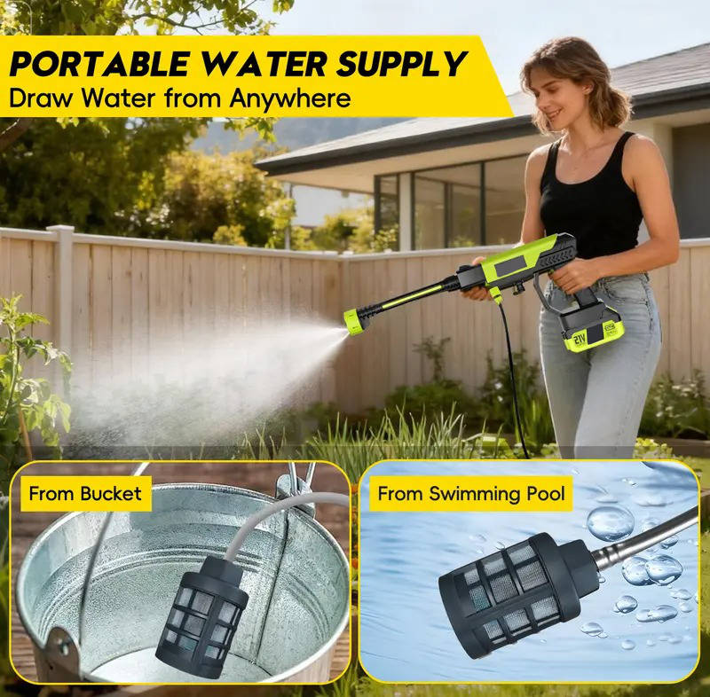Cordless Power Pressure Washer for Car, Home Cleaning & Garden Watering