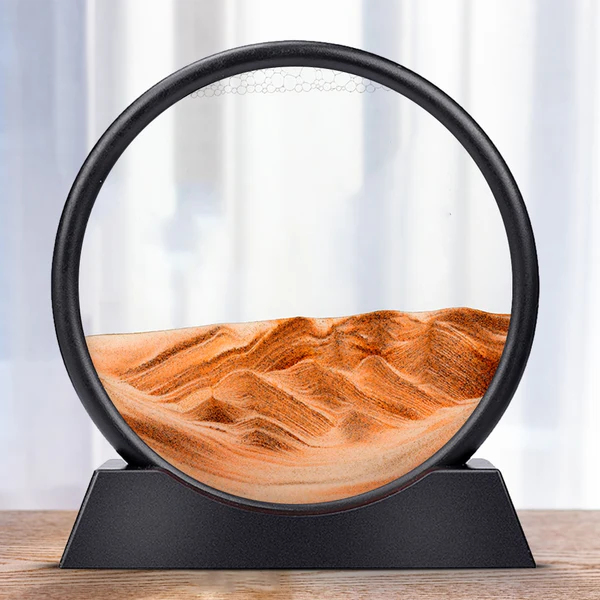 Sand Art Seascape Motion Frame With Flowing Beach Sand Display