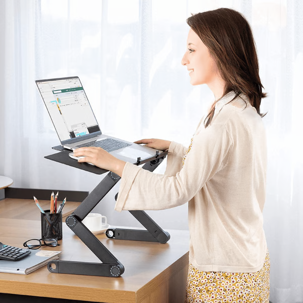 Laptop Stand Adjustable Ergonomic Aluminum Riser For Desk Foldable Portable