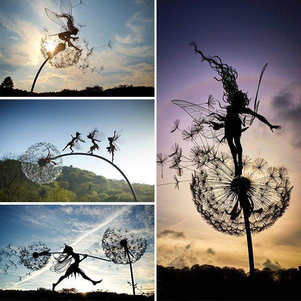 Garden Decoration Featuring Naughty Spirits Dancing Wonderland Yard Ornament