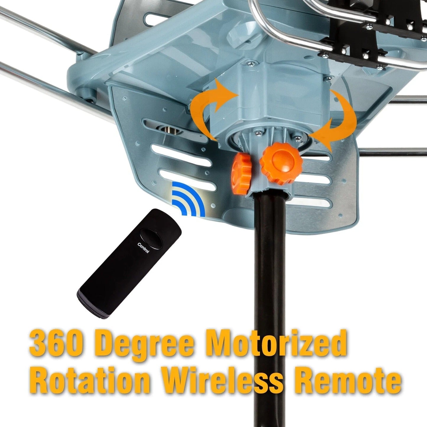 TV Antenna Long Range Digital HD 360° Directional Motor And Mounting Pole