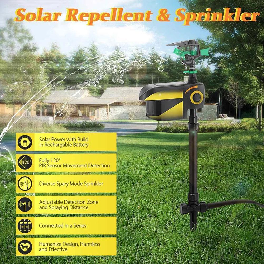 Motion Activated Deer Repellent Sprinkler Solar Powered With Automatic Sensor