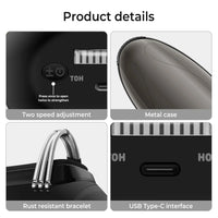 Cordless Handheld Vibration Massager With Heat And USB Charging