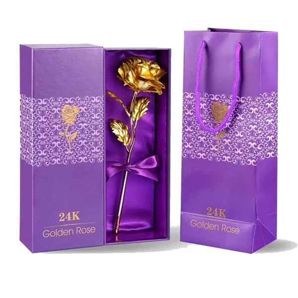 24K Gold Dipped Real Rose With Luxury Gift Box
