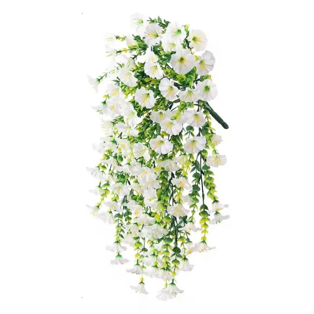 Artificial Morning Glory Flower Hanging Vine UV Resistant Outdoor Decor