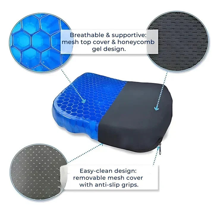 Orthopedic Gel Seat Cushion Tailbone Pain Relief Lower Back Support For Office/Car/Wheelchair