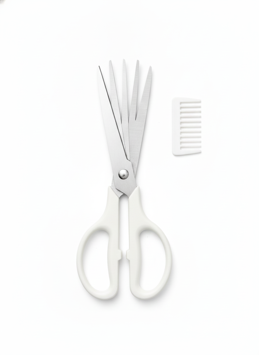 White Herb Scissors With Five Blades - Kitchen Gadgets