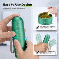Pill Organizer 7-Day Aluminum Compact Travel Box Container