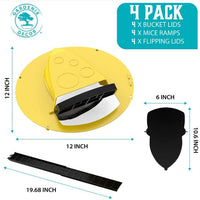 Bucket Lid Mouse Traps 4-Pack Fits 5-Gallon Buckets Reusable