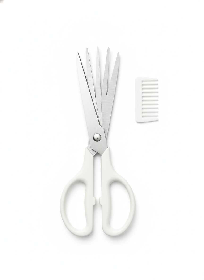 White Herb Scissors With Five Blades - Kitchen Gadgets
