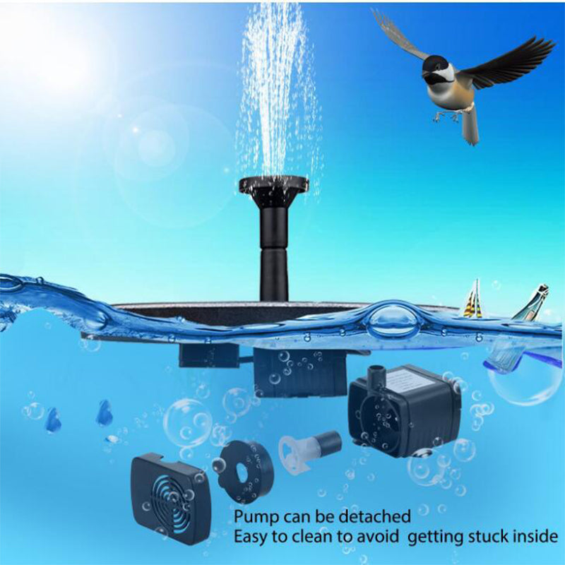 Solar Fountain Pump Floating Water Feature For Garden Pond And Bird Bath