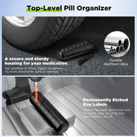Pill Organizer 7-Day Aluminum Compact Travel Box Container