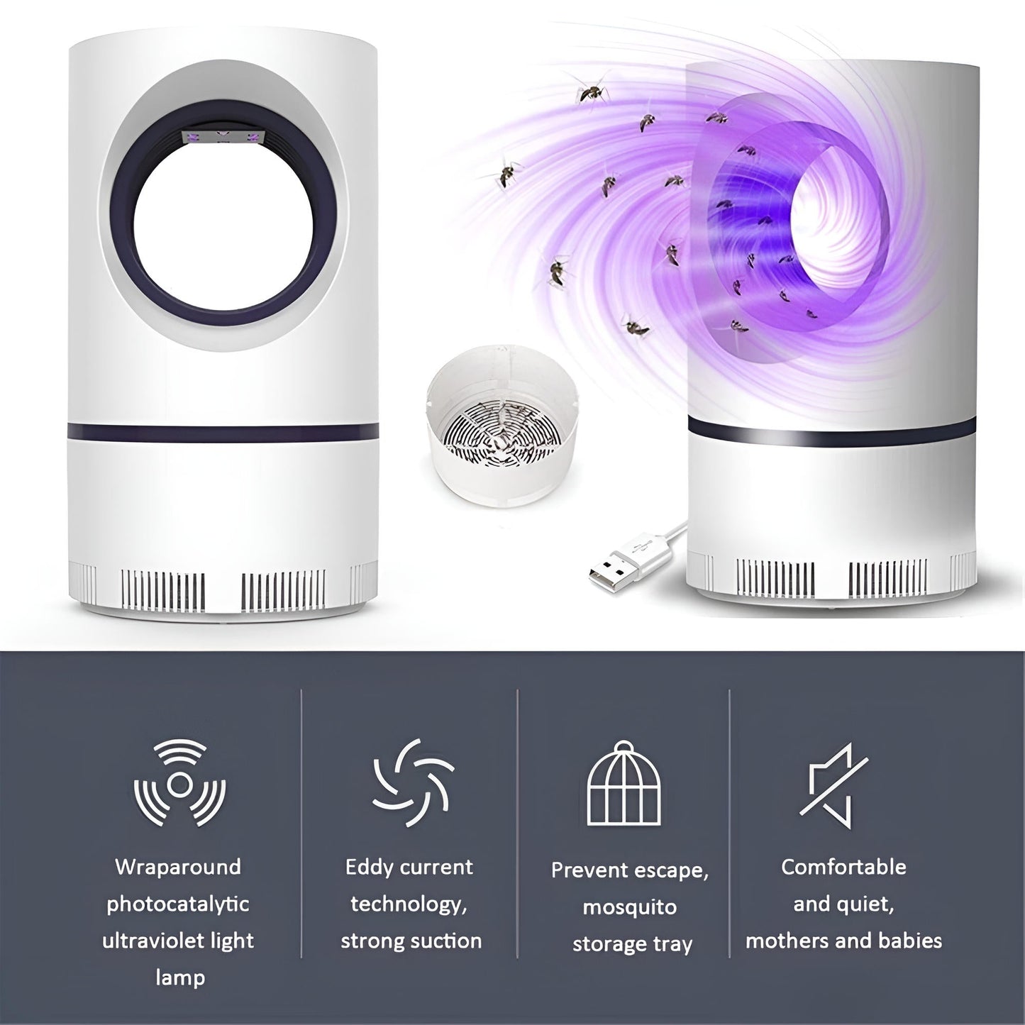 UV Insect Trap For Indoor And Outdoor Mosquitoes And Flies