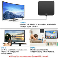 Indoor Digital HDTV Antenna With 300-Mile Range And Signal Booster