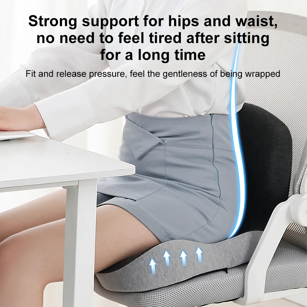 Seat Cushion Memory Foam Lumbar Support Pillow For Car And Office