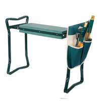 Garden Kneeler And Seat, Ergonomic With Padded Cushion, Foldable — Green
