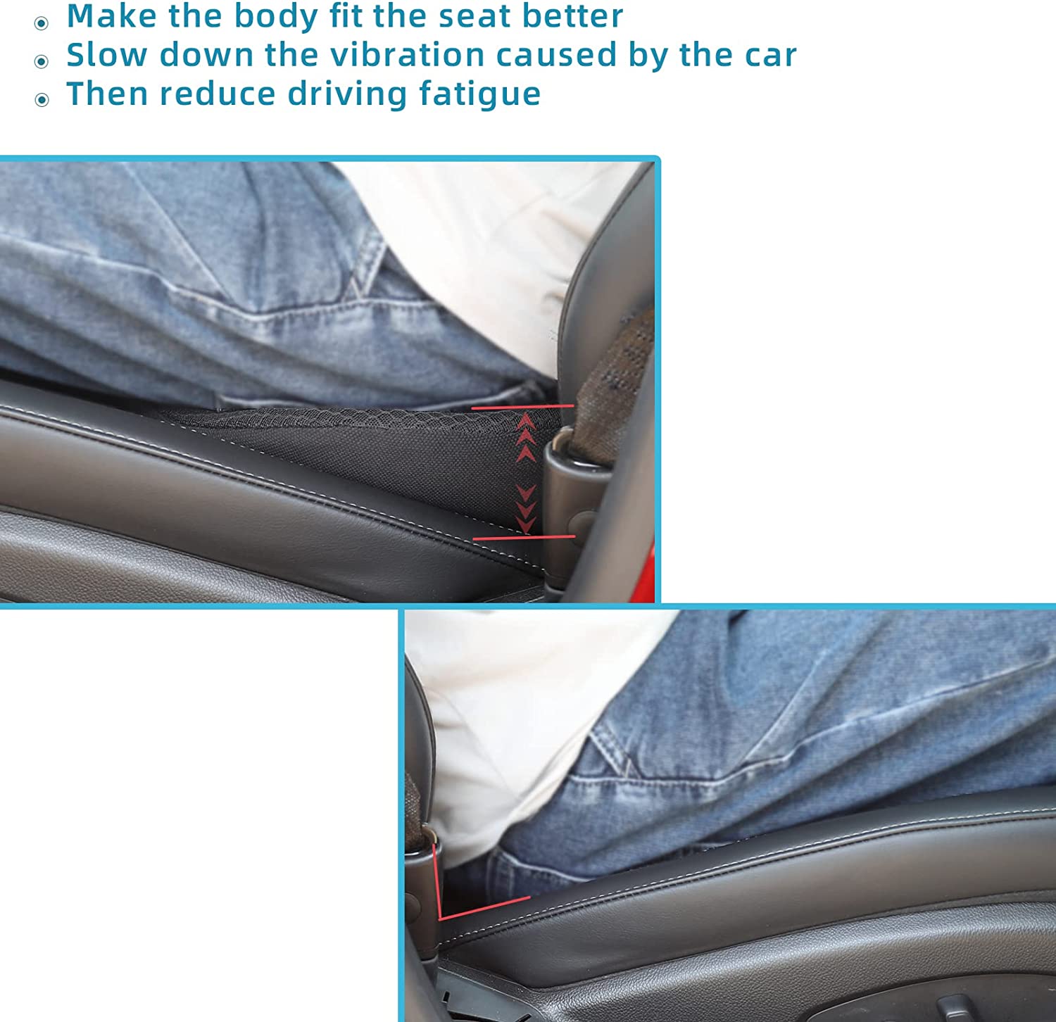 Car Seat Cushion For Shorter Drivers And Enhanced Driving Comfort