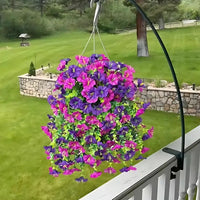 Artificial Morning Glory Flower Hanging Vine UV Resistant Outdoor Decor