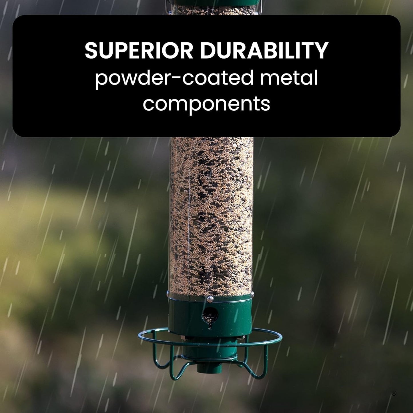 Bird Feeder Squirrel-Proof Metal Cage With Weight-Activated Perch