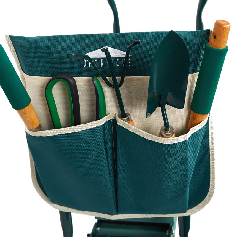 Garden Kneeler And Seat, Ergonomic With Padded Cushion, Foldable — Green