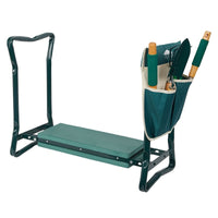Garden Kneeler And Seat, Ergonomic With Padded Cushion, Foldable — Green