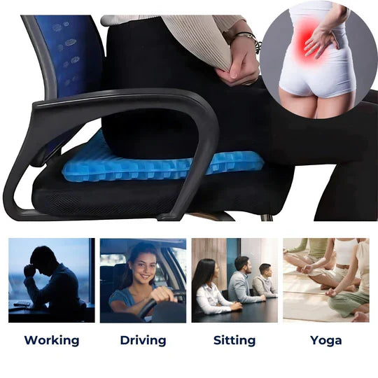 Orthopedic Gel Seat Cushion Tailbone Pain Relief Lower Back Support For Office/Car/Wheelchair