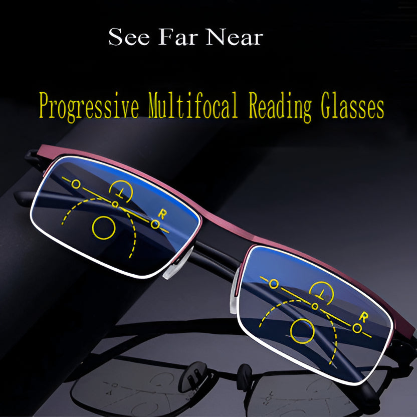 Progressive Prescription Sunglasses With Smart Photochromic Tint And Anti-Glare