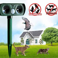 Animal Repellent Solar Powered Ultrasonic Outdoor Pest Deterrent Device