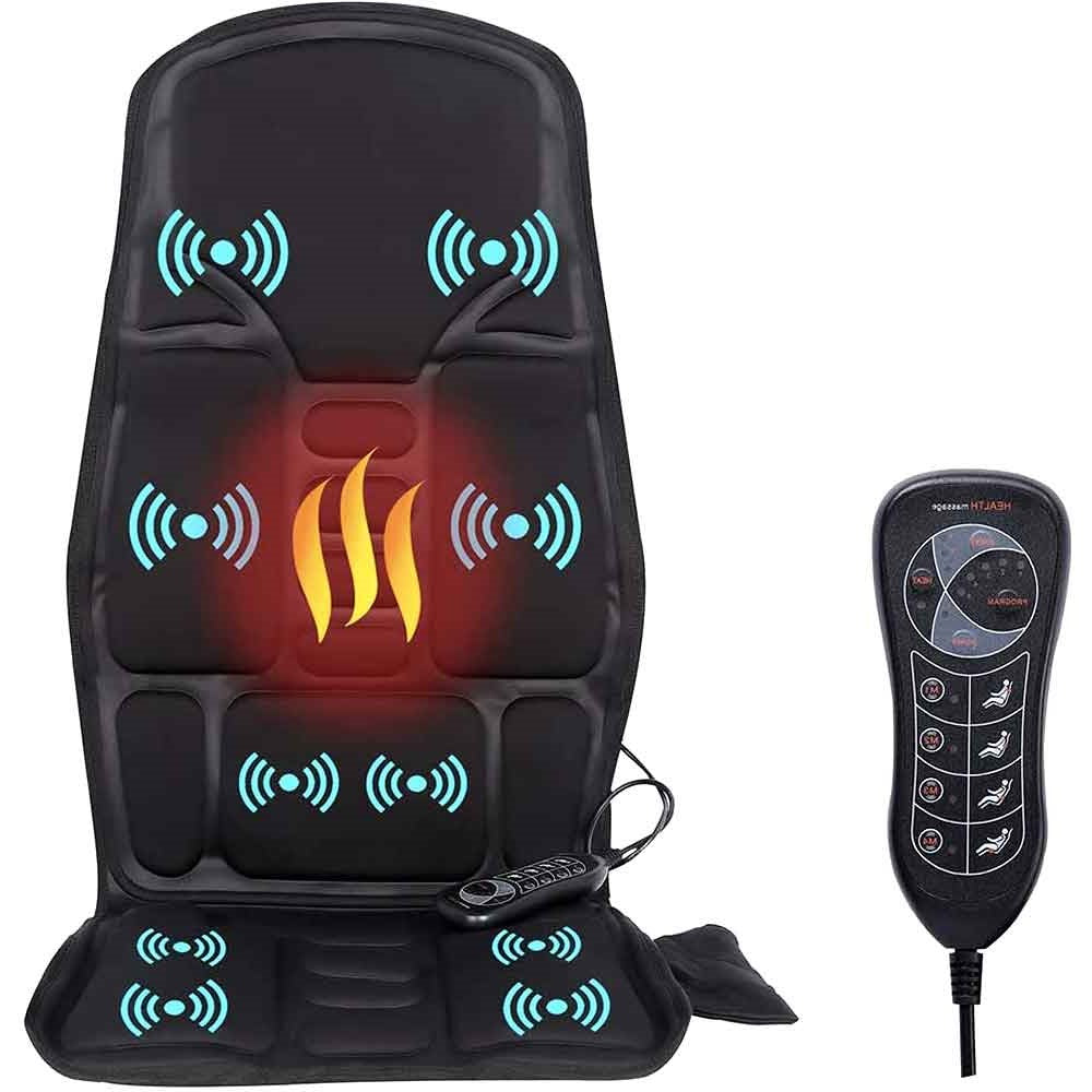 Massage Chair Pad 8-Mode Heated Neck/Back Cushion For Car & Home