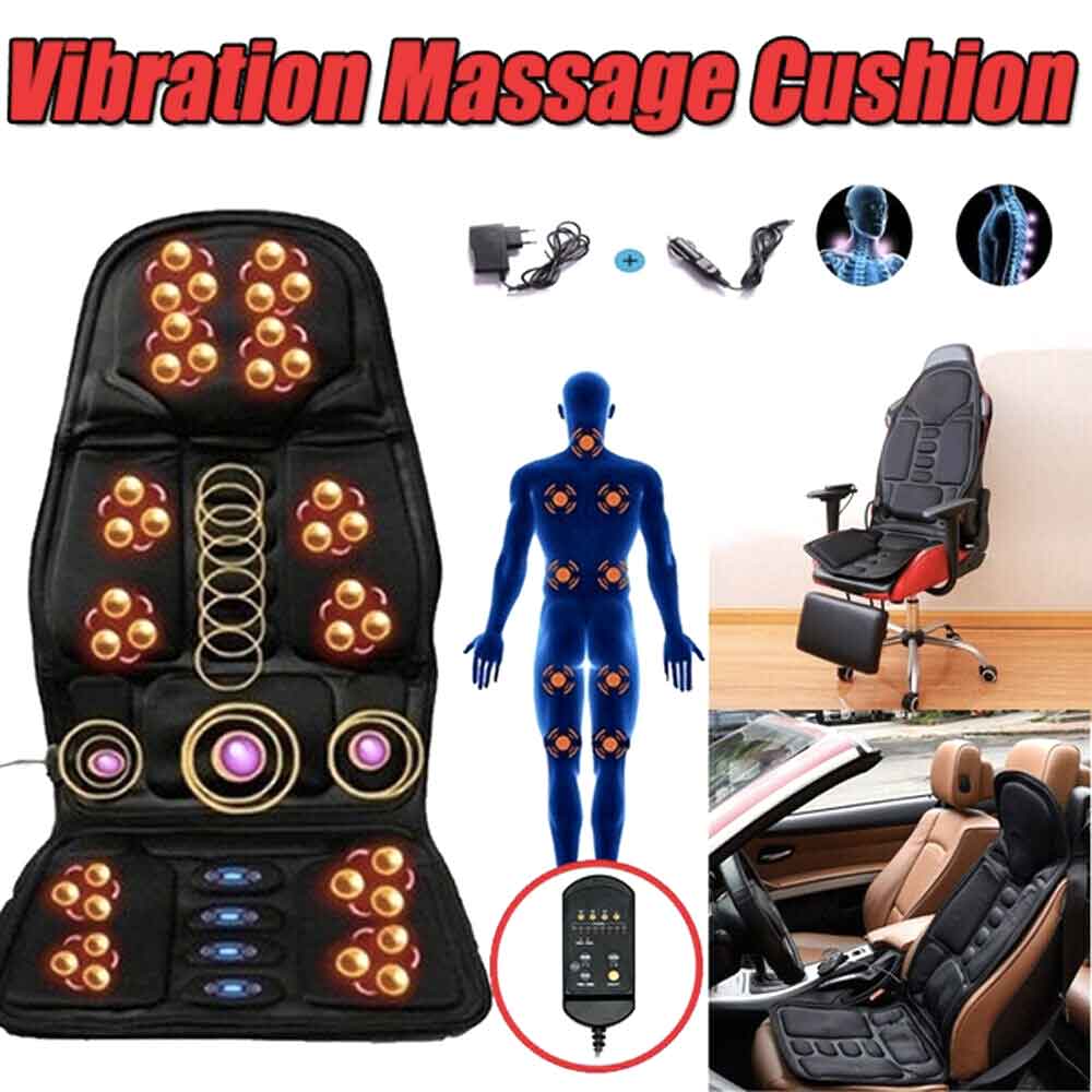 Massage Chair Pad 8-Mode Heated Neck/Back Cushion For Car & Home