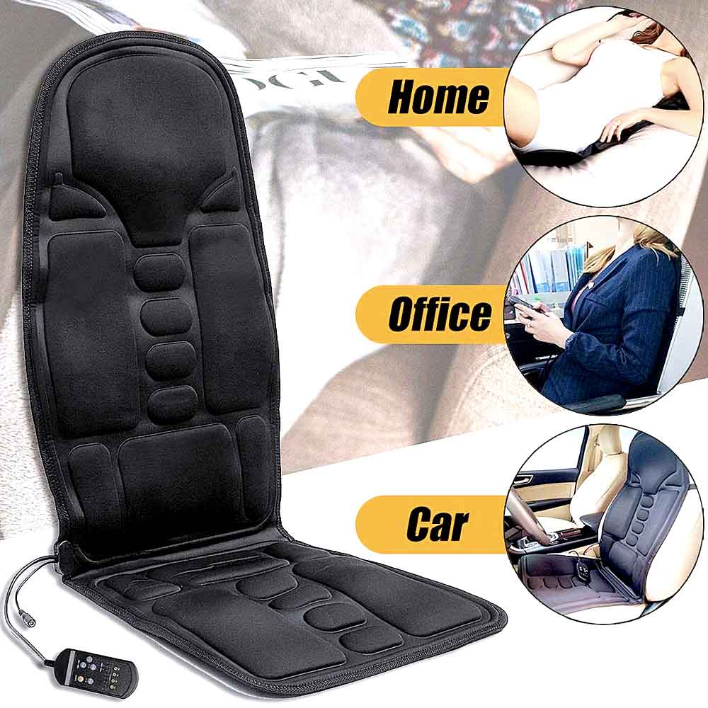 Massage Chair Pad 8-Mode Heated Neck/Back Cushion For Car & Home