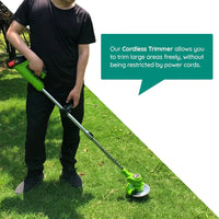 Cordless Grass Trimmer, Battery-Operated Powerful Electric, Rechargeable For Yard Use